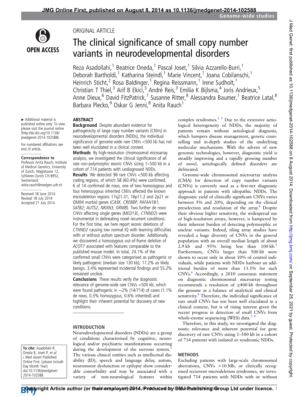 The Clinical Significance of Small Copy Number Variants In