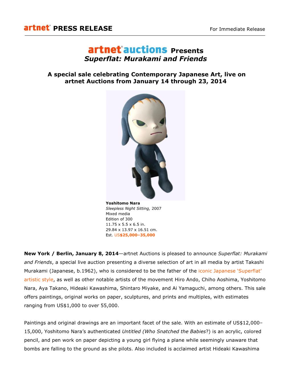 Artnet Auctions Presents Superflat: Murakami and Friends
