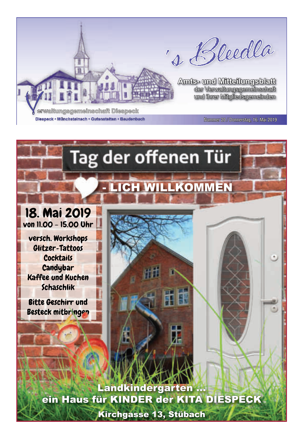 18. Mai 2019 Von 11.00 - 15.00 Uhr Versch