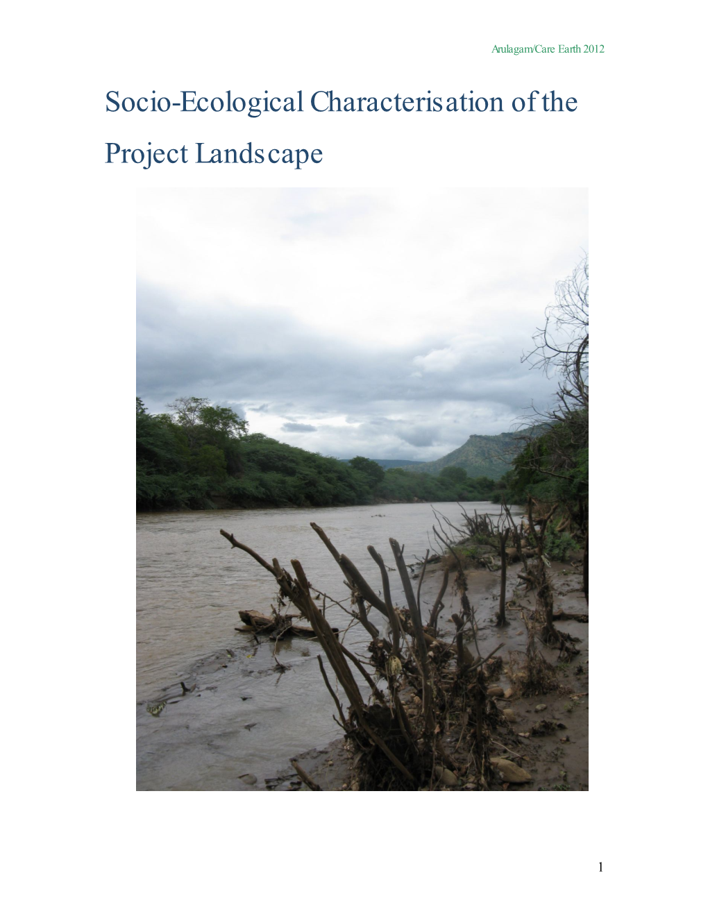 Socio-Ecological Characterisation of the Project Landscape English Pdf