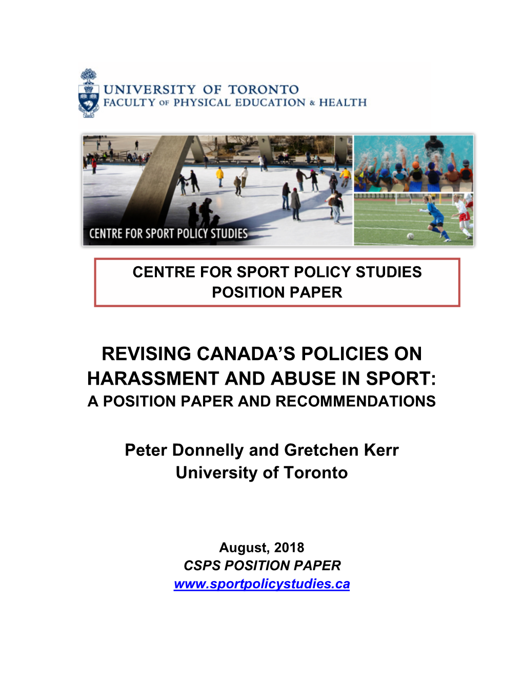 FINAL CSPS Position Paper, Harassment and Abuse in Sport
