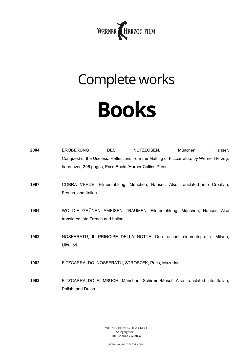 Complete Works Books