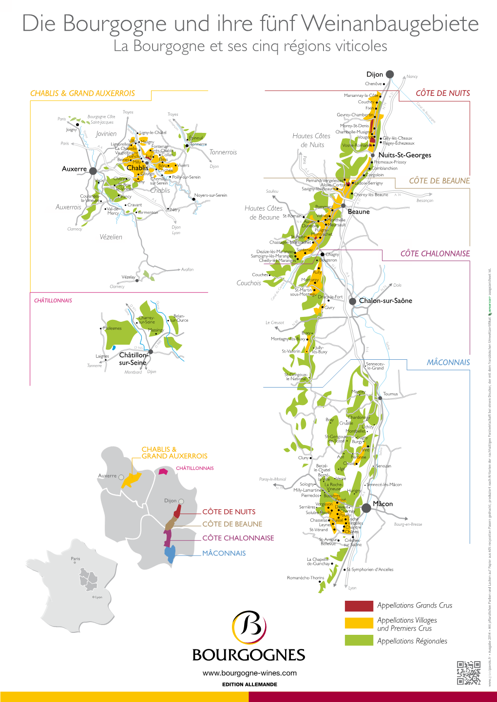 Die Bourgogne Und Ihre Fünf Weinanbaugebiete La Bourgogne Et Ses Cinq Régions Viticoles