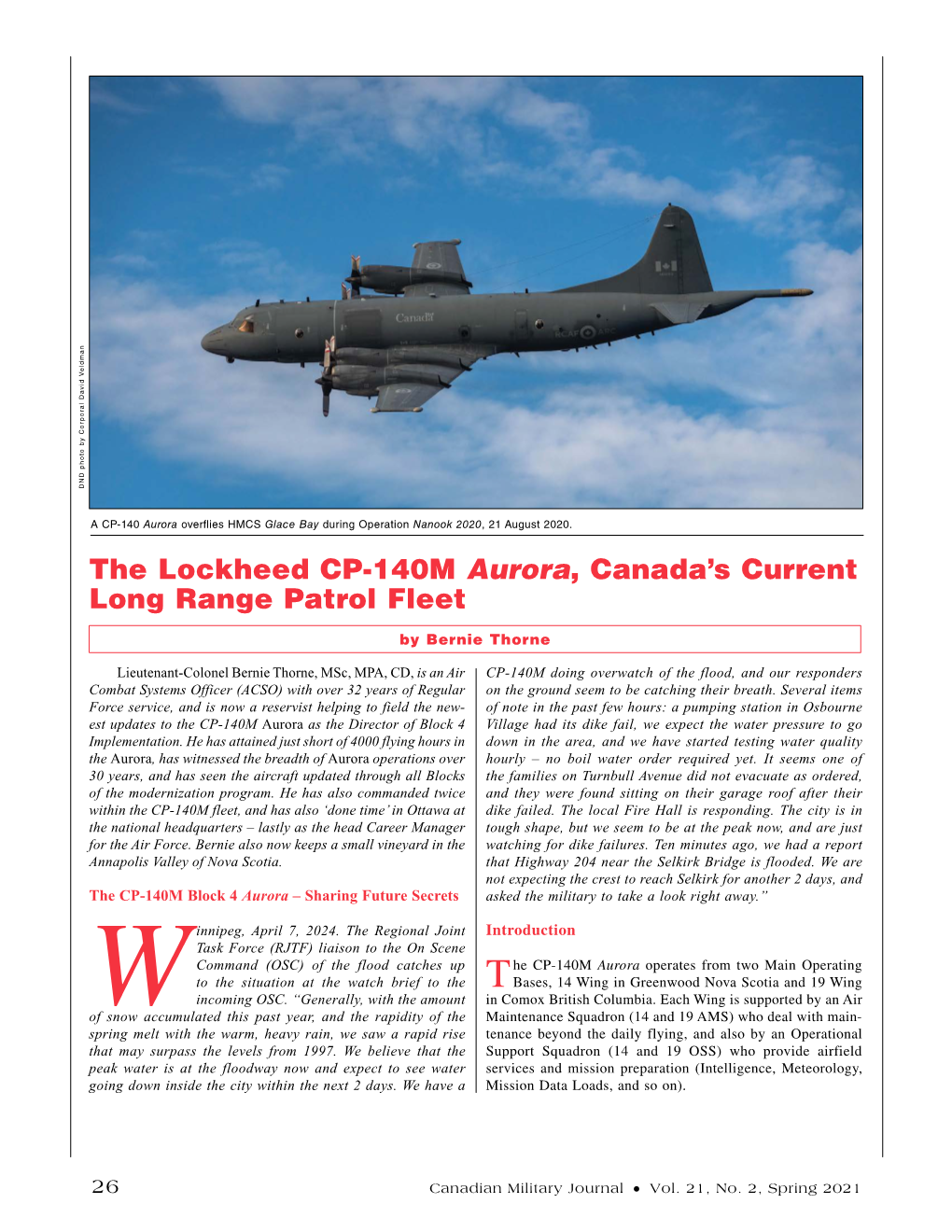 The Lockheed CP-140M Aurora, Canada's Current Long Range Patrol Fleet