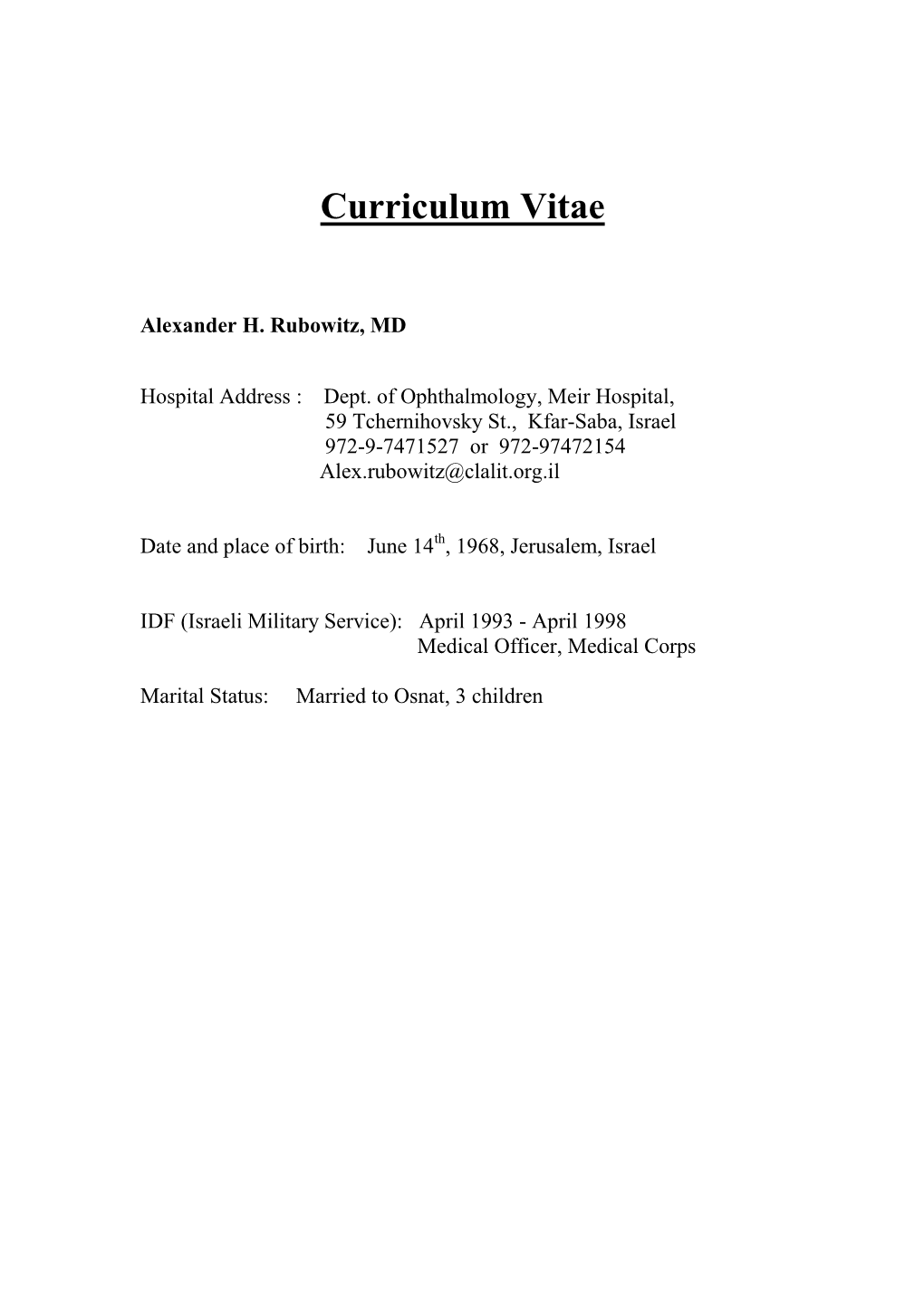 Curriculum Vitae