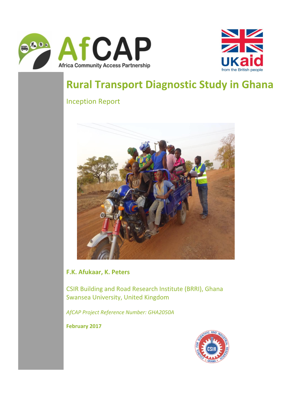 Rural Transport Diagnostic Study in Ghana Inception Report