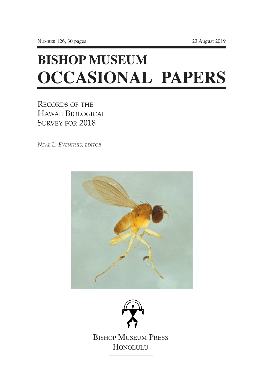 OCCASIONAL PAPERS Records of the Hawaii Biological Survey for 2018