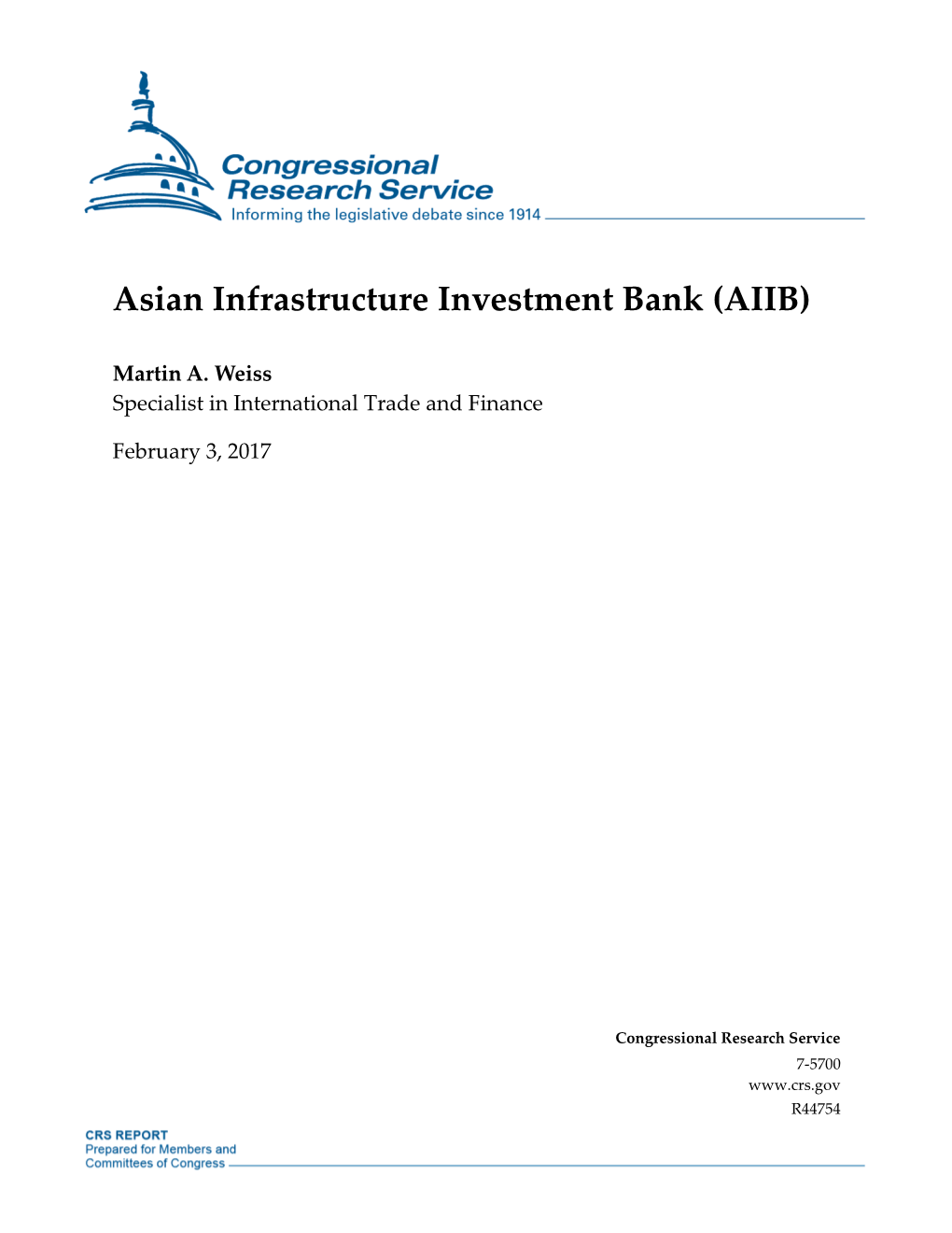 Asian Infrastructure Investment Bank (AIIB)