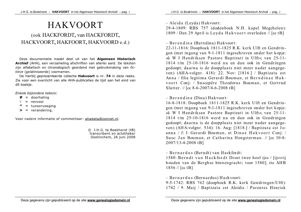 AHA-Familiedossier HAKVOORT