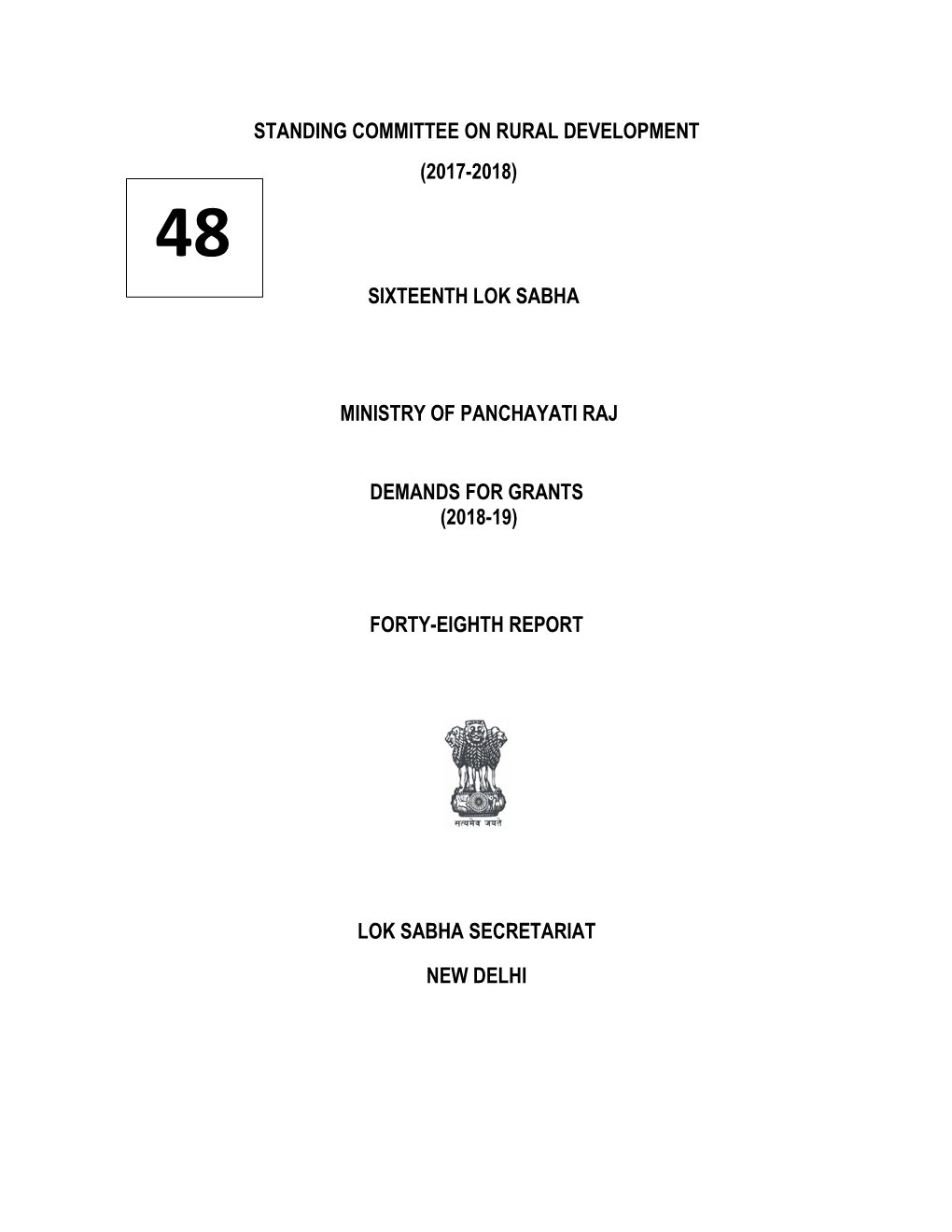 Standing Committee on Rural Development (2017-2018)