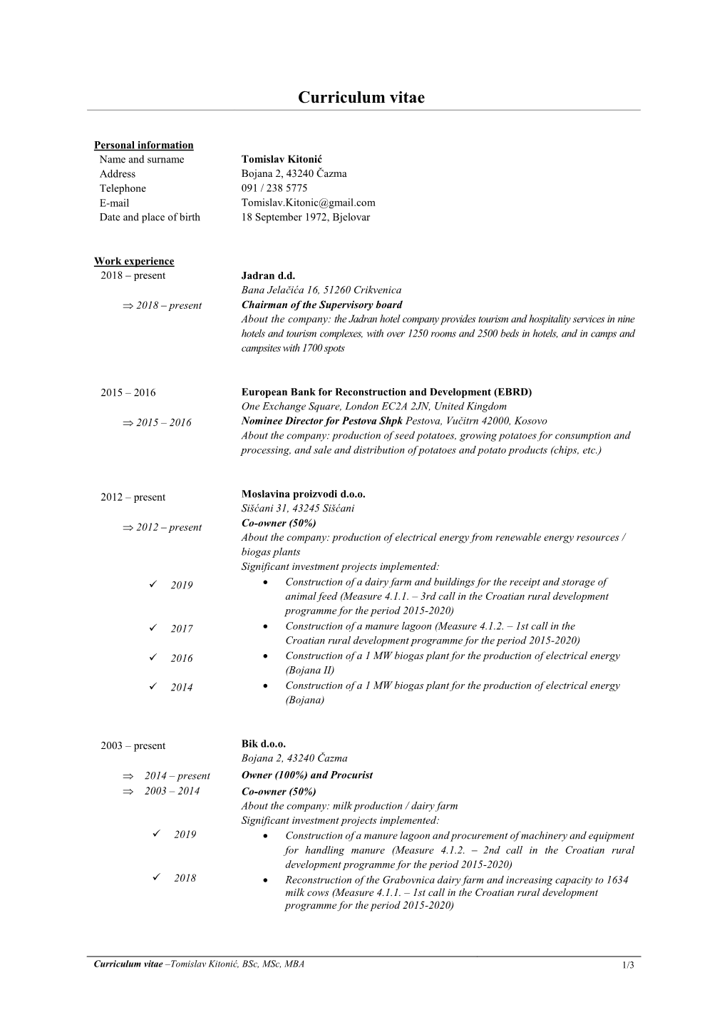 Curriculum Vitae