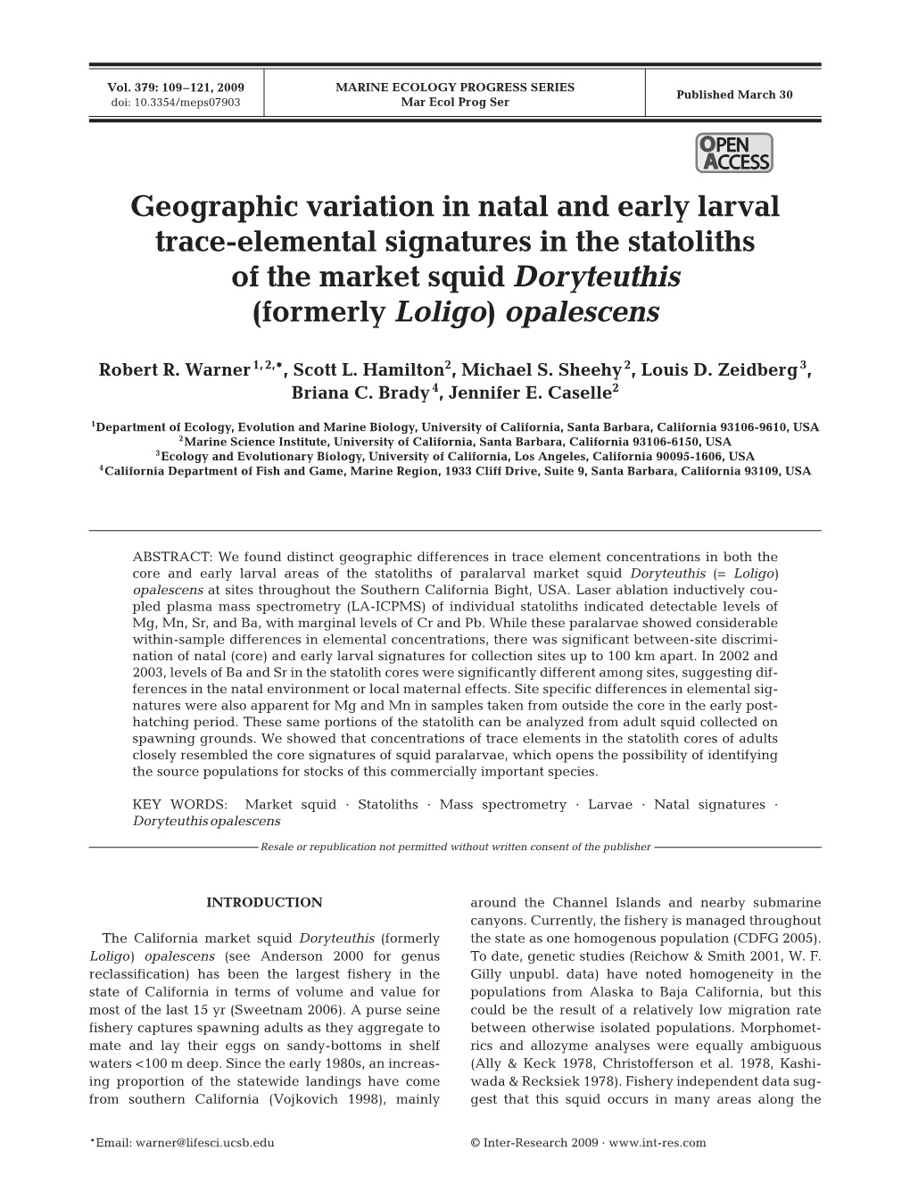 Marine Ecology Progress Series 379:109