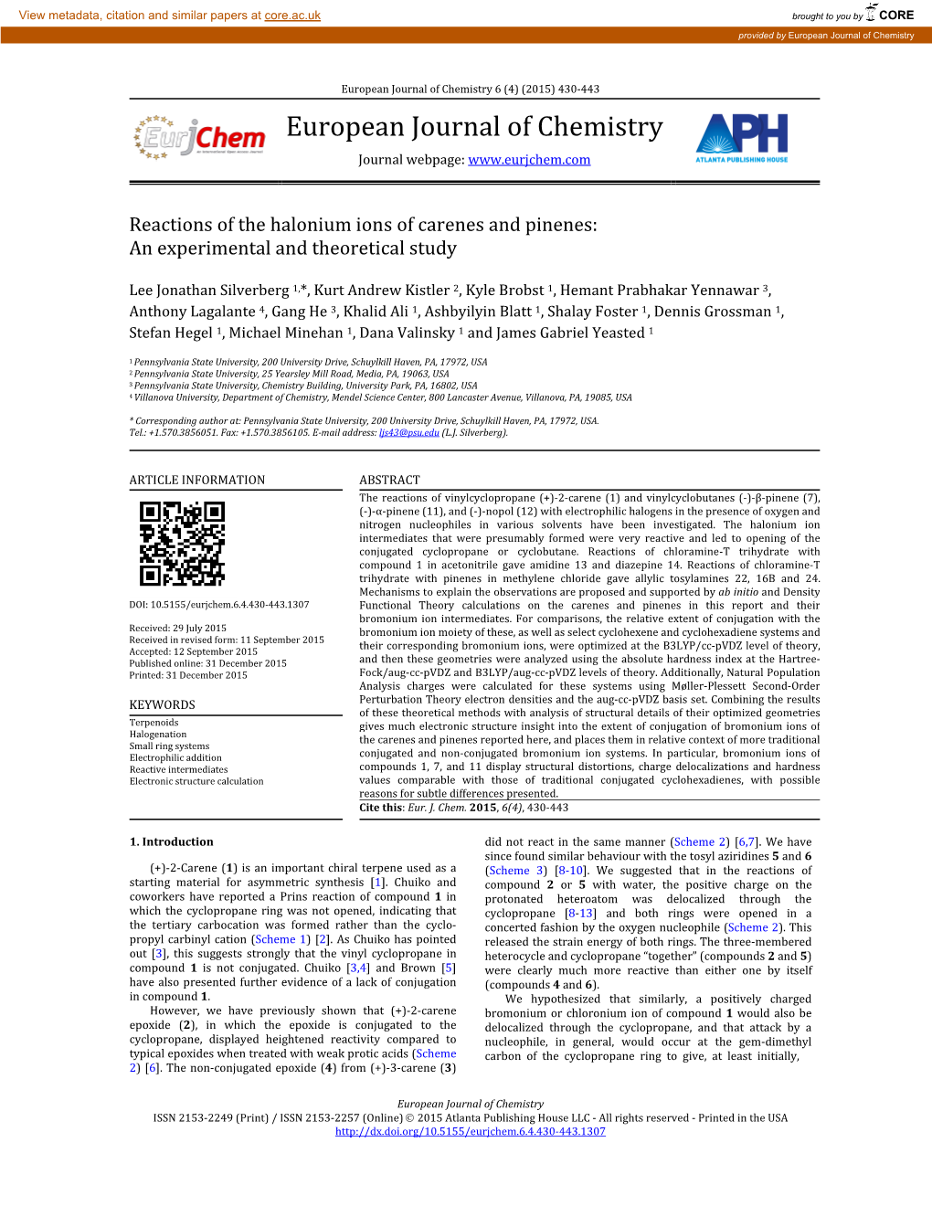 European Journal of Chemistry