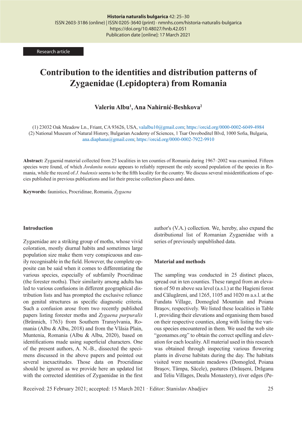 Contribution to the Identities and Distribution Patterns of Z…