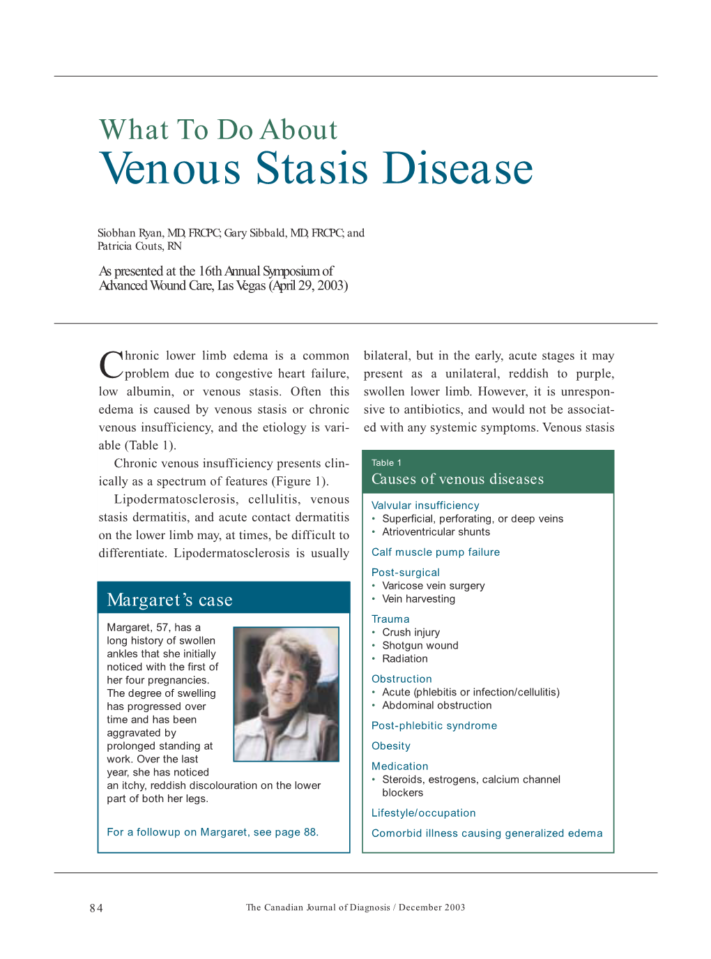 Venous Stasis Disease