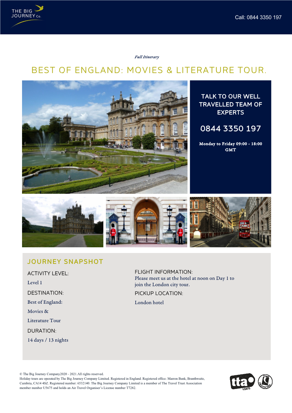 Best of England: Movies & Literature Tour