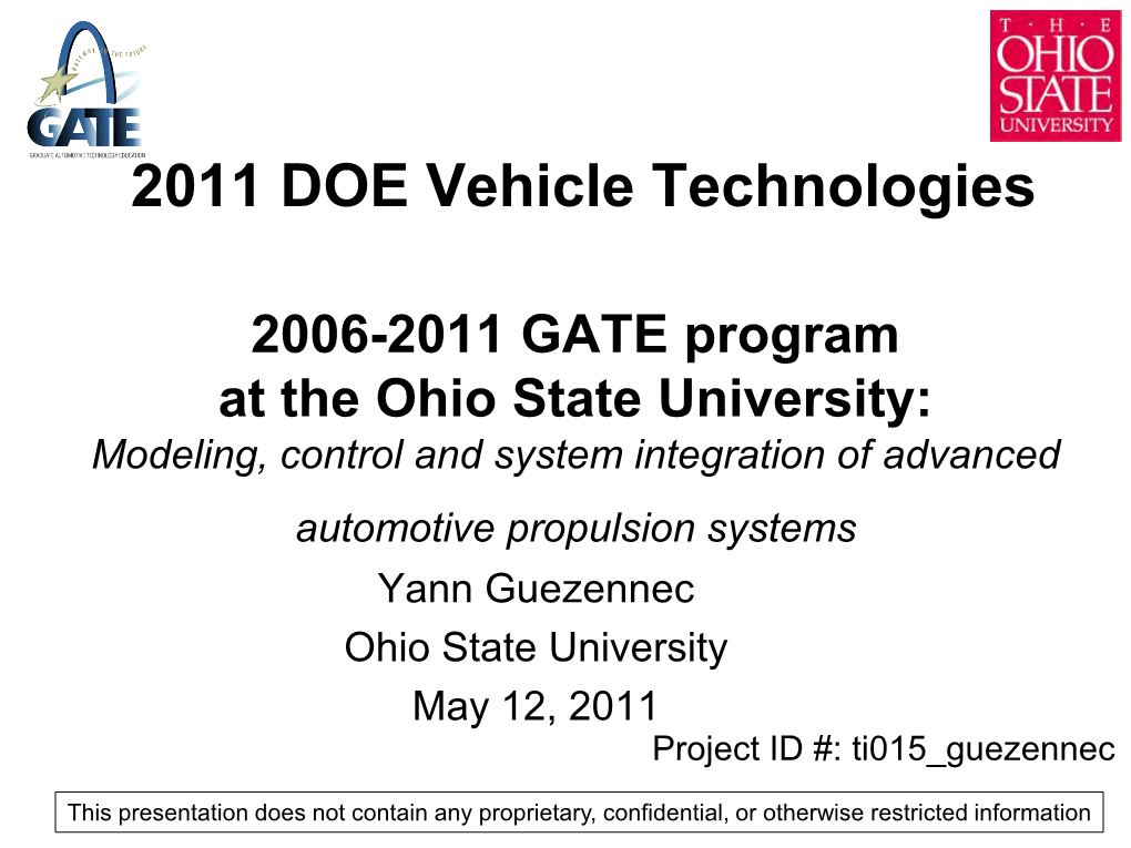2006-2011 GATE Program at the Ohio State University