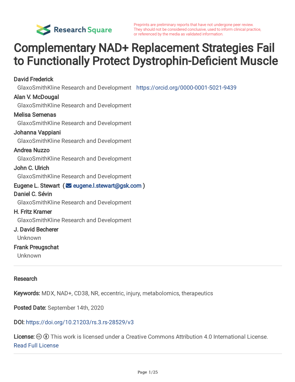 Complementary NAD+ Replacement Strategies Fail to Functionally Protect Dystrophin-Defcient Muscle