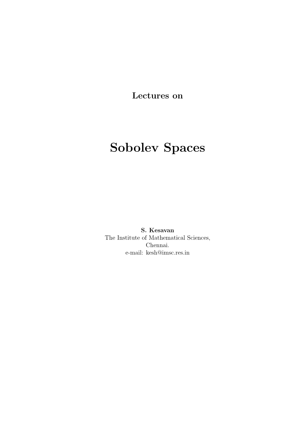 Sobolev Spaces