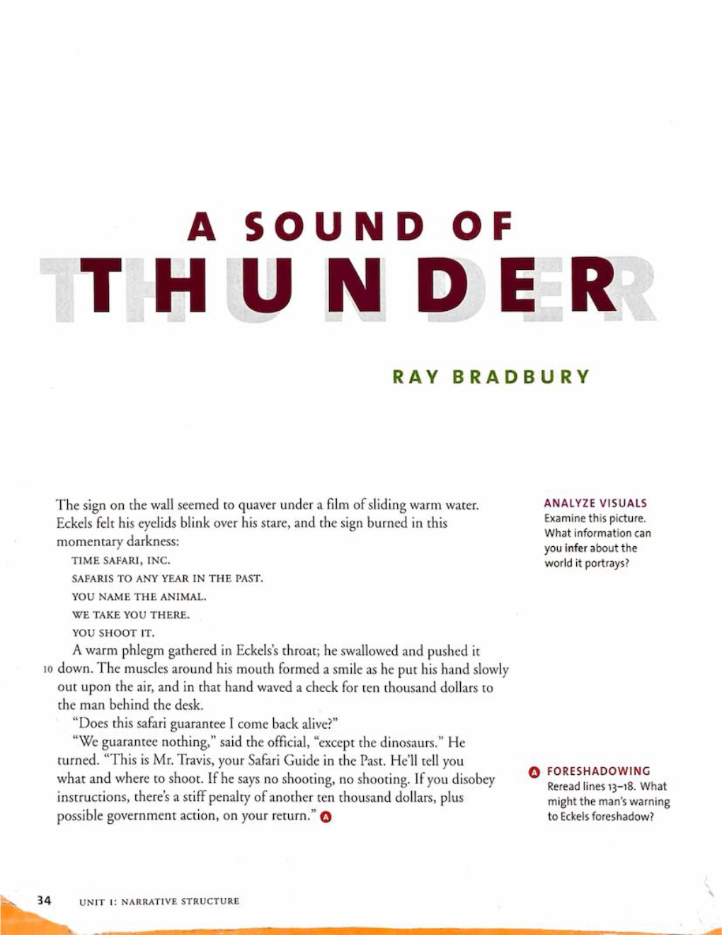 A Sound of Thunder Ray Bradbury