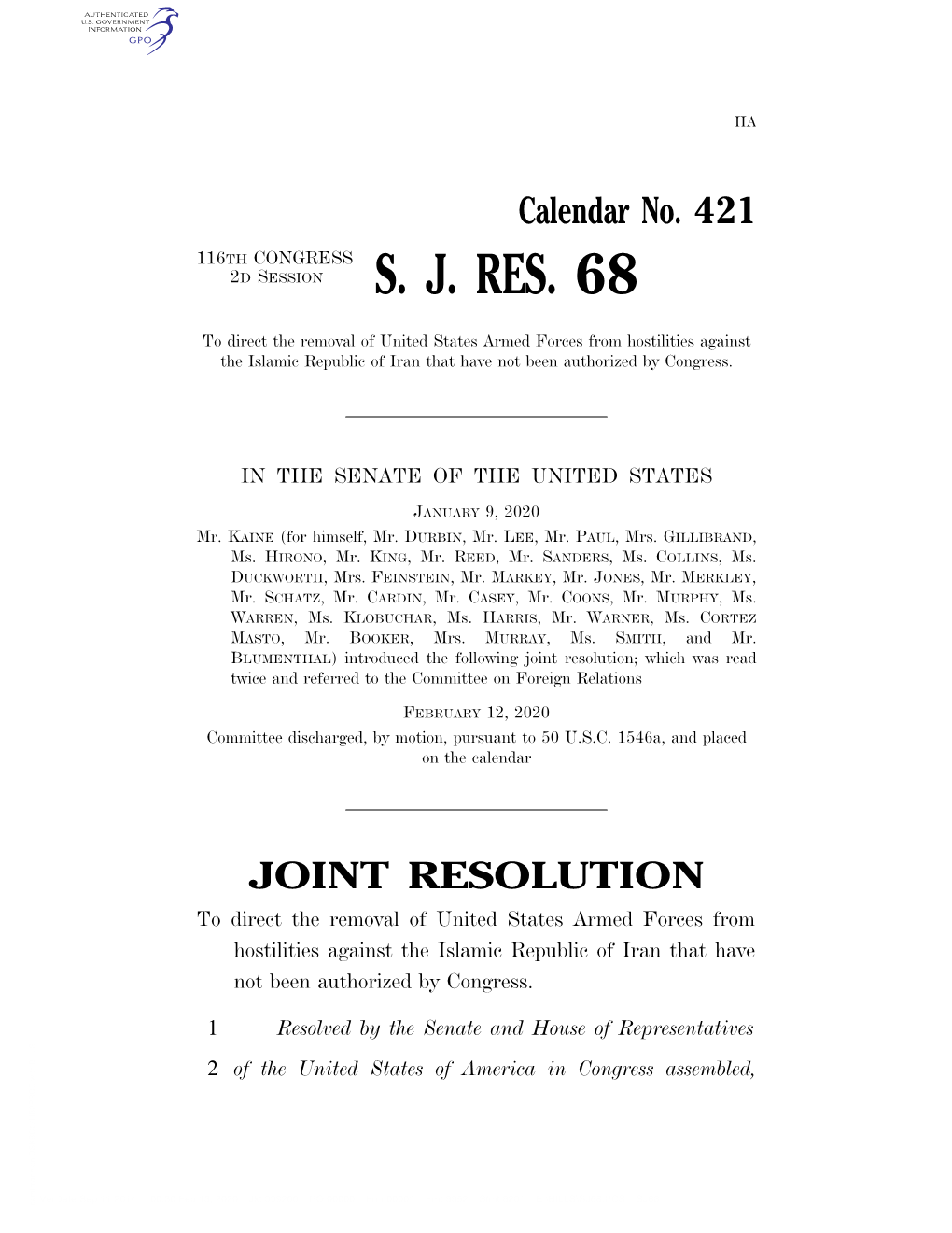 War Powers Resolution 24 (50 U.S.C