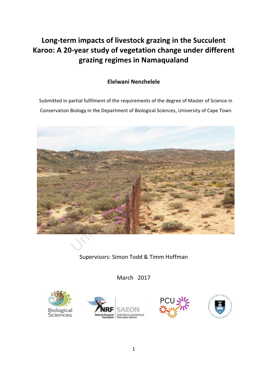 Long-Term Impacts of Livestock Grazing in the Succulent Karoo: a 20-Year Study of Vegetation Change Under Different Grazing Regimes in Namaqualand