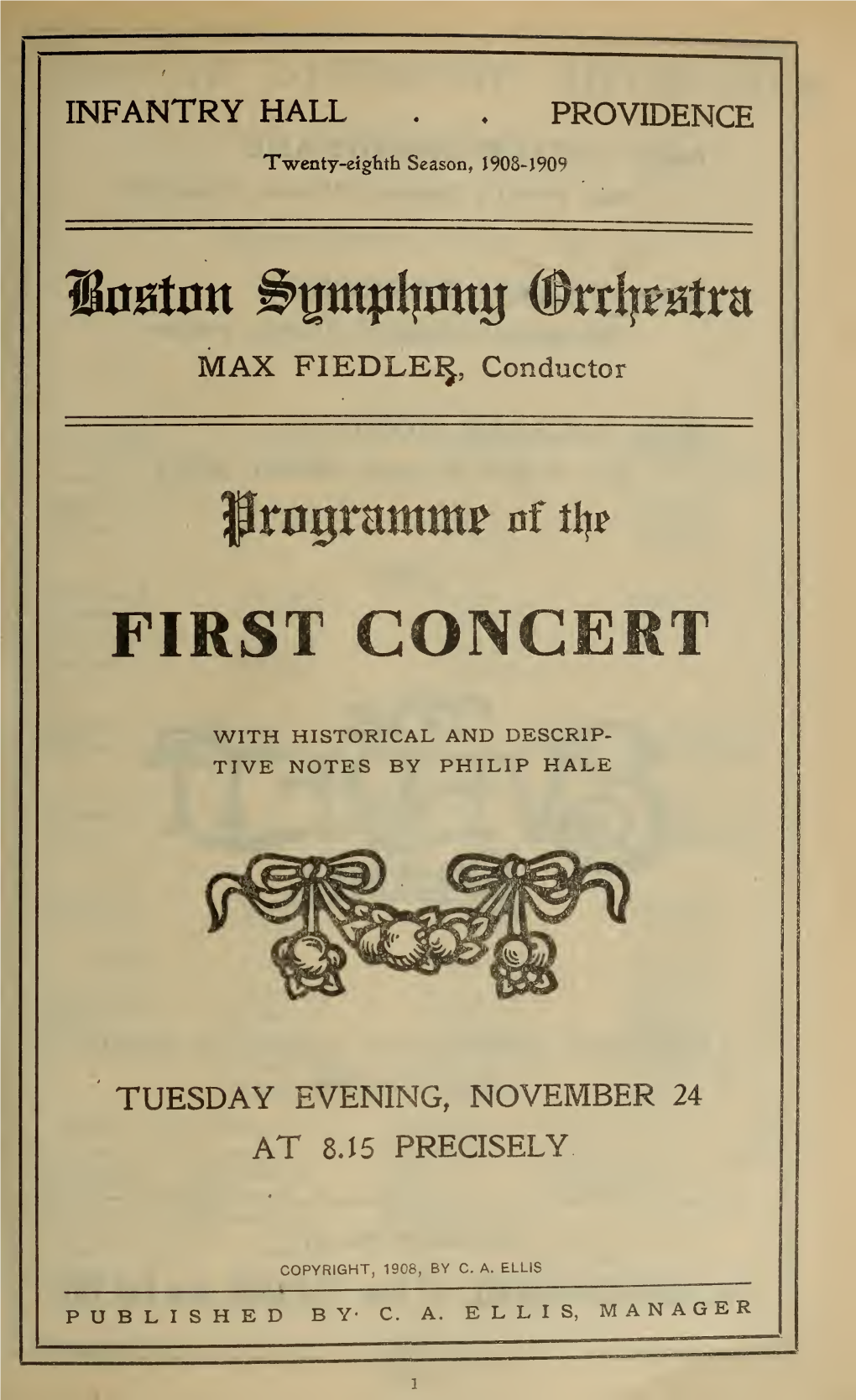 Boston Symphony Orchestra Concert Programs, Season 28,1908-1909, Trip