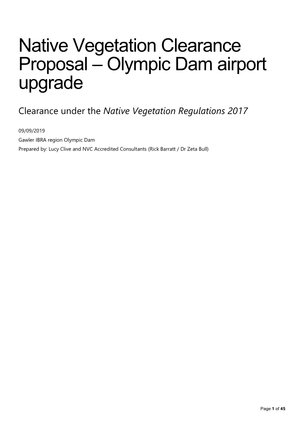 Native Vegetation Clearance Proposal – Olympic Dam Airport Upgrade