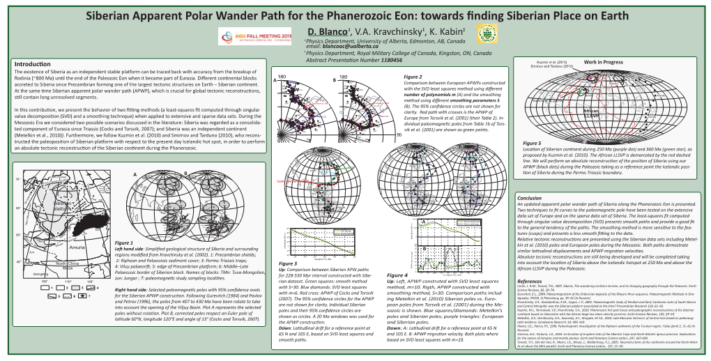 Siberian Apparent Polar Wander Path for the Phanerozoic Eon: Towards ﬁnding Siberian Place on Earth D