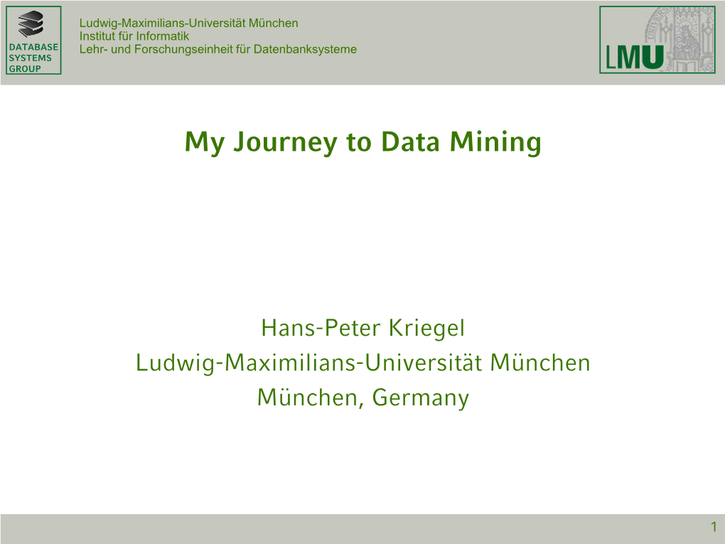 My Journey to Data Mining