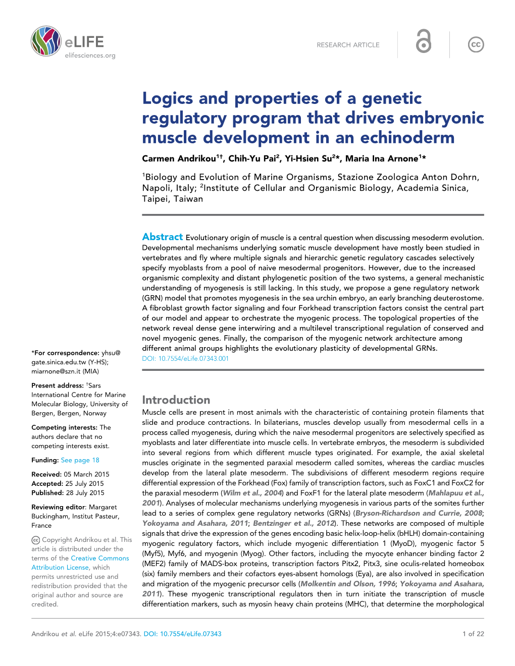 Logics and Properties of a Genetic Regulatory Program That Drives