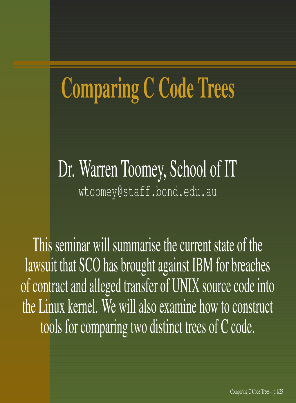 Comparing C Code Trees