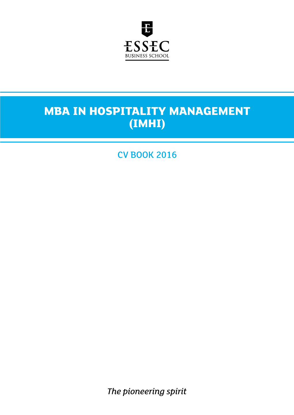 Mba in Hospitality Management (Imhi)