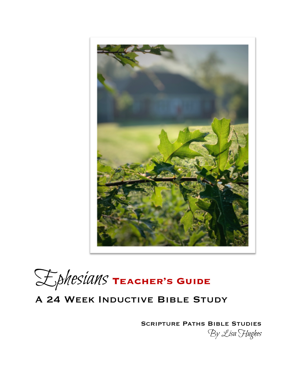Ephesians Teacher's Guide a 24 Week Inductive Bible Study
