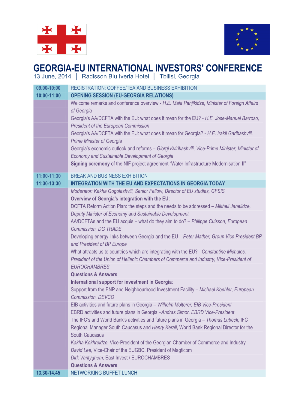 Georgia-Eu International Investors' Conference