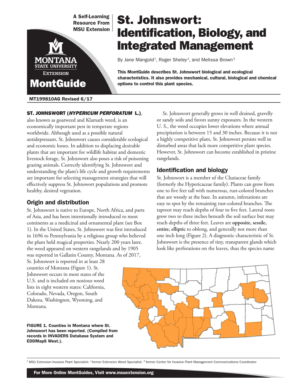 St. Johnswort: Identification, Biology, and Integrated Management