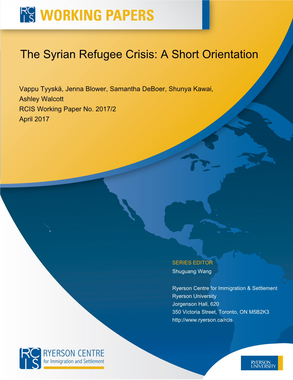 The Syrian Refugee Crisis: a Short Orientation