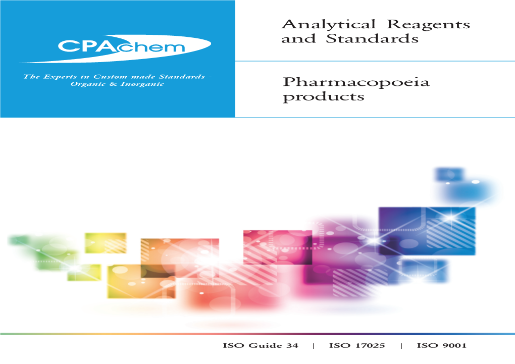 Analytical Reagents and Standards Pharmacopoeia Products