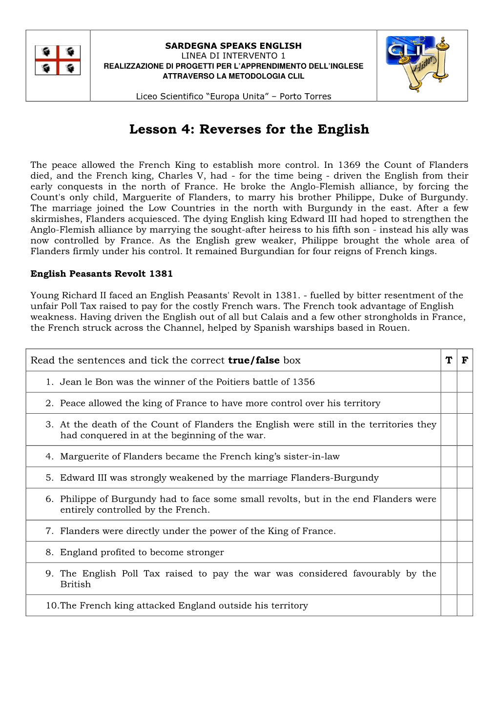 Lesson 4: Reverses for the English