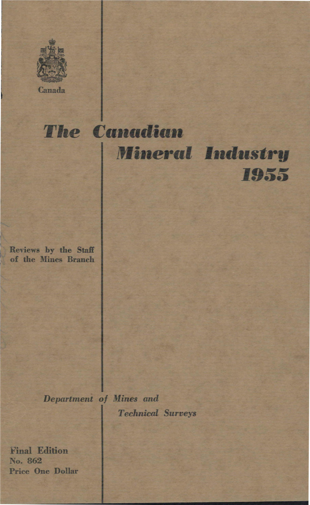 Canadian Mineral Industry 1955