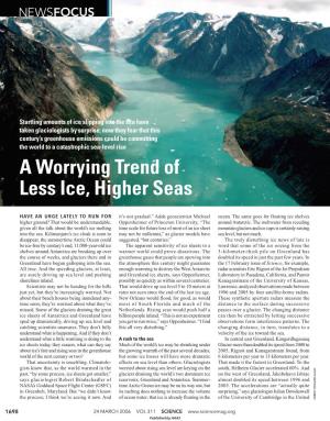 A Worrying Trend of Less Ice, Higher Seas