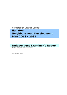 Hallaton Neighbourhood Development Plan 2O18 - 2031
