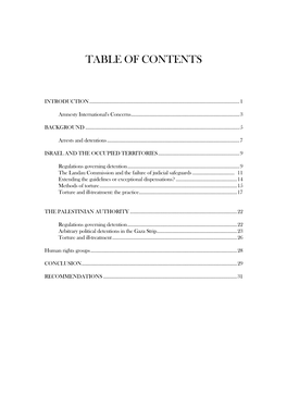 Table of Contents