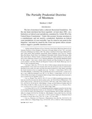 The Partially Prudential Doctrine of Mootness