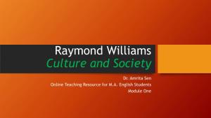 Raymond Williams Culture and Society