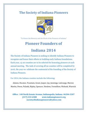 Pioneer Founders of Indiana 2014