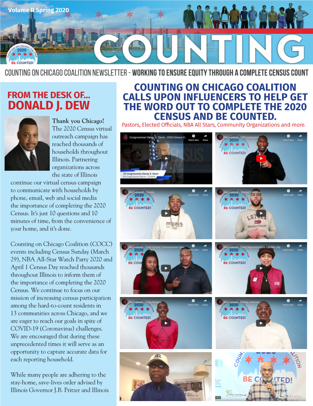 DONALD J. DEW the WORD out to COMPLETE the 2020 Thank You Chicago! CENSUS and BE COUNTED