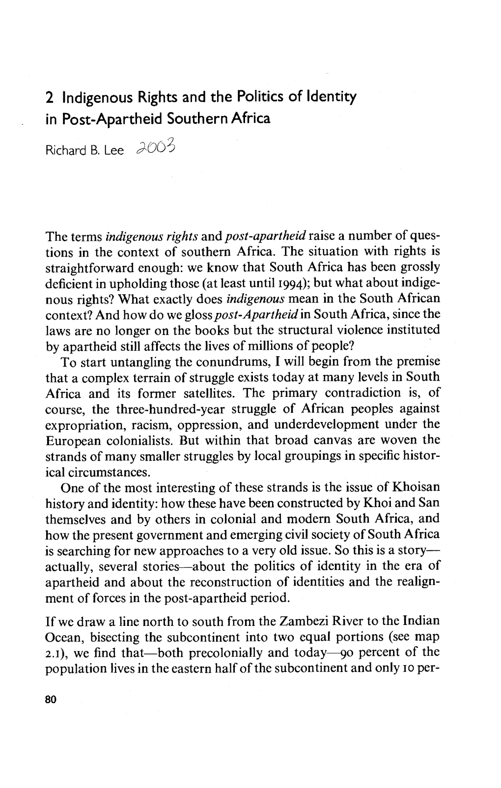 2 Indigenous Rights and the Politics of Identity in Post-Apartheid Southern Africa