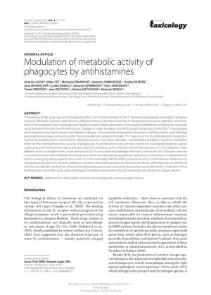 Modulation of Metabolic Activity of Phagocytes by Antihistamines