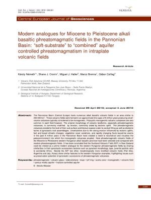 Modern Analogues for Miocene to Pleistocene Alkali